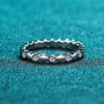 S925 Sterling Silver Ring for Women Moissanite Half Full Diamond Wedding Ring