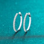 S925 Sterling Silver Moissanite Earrings for Women, Full Circle Ear Cuff, Factory Direct Wholesale