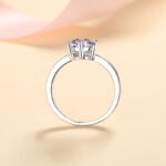 S925 Sterling Silver Heart Style Moissanite Ring