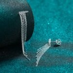 S925 Sterling Silver Moissanite Earrings Chain Tassel Earrings Minimalist Elegant