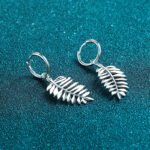S925 Sterling Silver Leaf Moissanite Ear Cuff Earrings