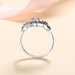 S925 Sterling Silver Angel Eye Ring with Inlaid Moissanite