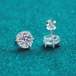 S925 Sterling Silver Moissanite Stud Earrings for Women, Light Luxury European and American Style, Korean Minimalist Earrings, Daily Versatile