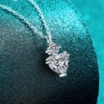 S925 Sterling Silver Moissanite Necklace, Heart Pendant, Sweet and Elegant Light Luxury Jewelry