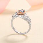 A Rose S925 Silver Women's Ring 50 Points Moissanite Ring Two-Tone Rose Gold 520 Valentine's Day Gift