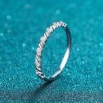 S925 Sterling Silver Moissanite Eternity Band Ring Engagement Gift