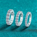 S925 Sterling Silver Moissanite Ring Full Pavé Band European and American Light Luxury Exquisite Accessory