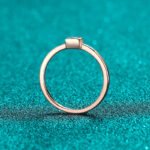 S925 Sterling Silver Moissanite Women's Ring Champagne Gold Ice Cube Style Minimalist Ins Style
