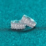 S925 Sterling Silver Moissanite Stud Earrings for Women Classic Hoop Style Elegant Daily Accessories