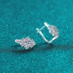 S925 Sterling Silver Moissanite Stud Earrings for Women U-Shaped Buckle Fashion High-End Everyday Versatile