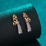 S925 Sterling Silver Moissanite Champagne Gold Earrings for Women Butterfly Element Elegant Luxury Cool Style