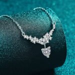 S925 Sterling Silver Moissanite Necklace Full Drill Star Heart Design Luxury Choker Chain