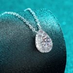 S925 Sterling Silver Moissanite Pendant Necklace for Women, Pear Drop Shape, Minimalist Elegant Daily Style