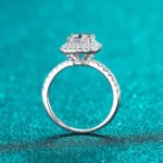 S925 Sterling Silver Ring 1 Carat Princess Cut Moissanite Ring Luxurious European and American Style Hot Selling