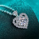 S925 Sterling Silver Moissanite Necklace for Women, Heart Light Luxury Pendant, Daily Versatile, Holiday Gift