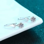 S925 Sterling Silver Elegant V-Shape Moissanite Earrings