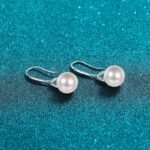 S925 Sterling Silver Drop Earrings with Freshwater Pearl and Moissanite