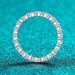 S925 Sterling Silver Full Moissanite Ring for Women 2.5mm Eternity Band Star Design Simple Daily Commute
