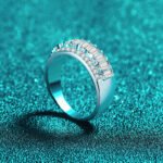 S925 Sterling Silver Full Moissanite Ring Square Sugar Ring Fashion Minimalist Ring