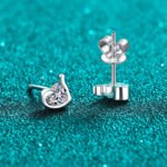 S925 Sterling Silver Moissanite Heart Earrings for Women, Exquisite and Versatile Daily Wear