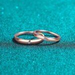 S925 Sterling Silver Moissanite Couple Ring Champagne Gold Tone Simple Band