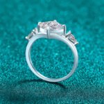 S925 Sterling Silver Moissanite Ring for Women Geometric Princess Square Ring Exquisite Texture