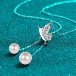 S925 Sterling Silver Necklace for Women with Moissanite and Freshwater Pearl