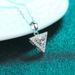 S925 Sterling Silver Triangle Moissanite Cluster Necklace for Women