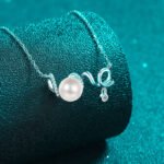 S925 Silver Moissanite Pearl Necklace LOVE Simple Pendant Versatile Korean Style Collarbone Chain Gift for Girlfriend