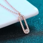S925 Silver Oval Moissanite Pendant Necklace, Simple European Style, Factory Direct