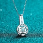 S925 Sterling Silver Collarbone Necklace for Women, Korean Style Round Moissanite Pendant, Simple Daily Versatile