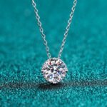 S925 Sterling Silver Round Pendant Moissanite Necklace for Women Simple Daily Versatile Factory Direct