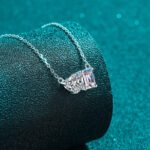 S925 Sterling Silver Moissanite Necklace for Women, Super Shiny Square Sugar Heart Collarbone Pendant, Simple and Sweet