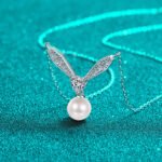 S925 Sterling Silver Natural Freshwater Pearl Necklace for Women with Moissanite Choker