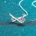 S925 Sterling Silver Cross Moissanite Necklace for Women, Korean Fashion Pendant, Wholesale