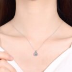 S925 Sterling Silver Necklace with 30-Point Moissanite Pendant, Clavicle Chain, Dangle Charm, Factory Direct
