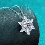 S925 Sterling Silver Moissanite Necklace for Women Heart Hexagon Pendant Fashion Trendy Collarbone Chain