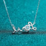 S925 Sterling Silver Necklace 1 Carat Moissanite Pendant Women's Fashion Classic Factory Direct