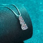 S925 Sterling Silver Moissanite Step Pendant Necklace, Wholesale, Choker