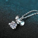 S925 Sterling Silver Pendant Necklace Cute Mouse Zodiac Charm Daily Wear
