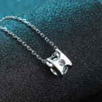 Classic Bull Head Pendant Necklace in 925 Silver with 1 Carat Moissanite, Simple Style for Women