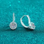 S925 Sterling Silver Earrings Round Moissanite Stud Earrings Simple Women's Jewelry Wedding Gift