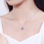 S925 Sterling Silver Moissanite Necklace for Women, Flying Love Heart Pendant, Factory Direct Wholesale