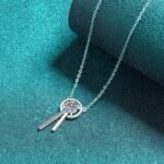 S925 Sterling Silver Moissanite Necklace Women's One-Word Tassel Pendant Personality Versatile Collarbone Chain Simple