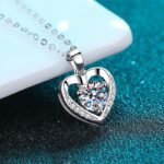 S925 Silver Love Heart Necklace Fashion Ins Style Factory Direct Moissanite Pendant