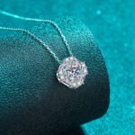 S925 Sterling Silver Necklace for Women, Square Moissanite Pendant Collarbone Chain, Factory Wholesale