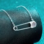 S925 Sterling Silver Moissanite Necklace for Women, Paperclip Pendant, Minimalist Versatile Design, Exquisite Gift