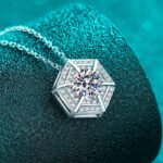 S925 Sterling Silver Moissanite Necklace for Women Hexagonal Pendant Trendy Fashion Daily Versatile Holiday Gift