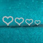 S925 Sterling Silver Moissanite Heart Stud Earrings for Women Sweet Cute Fresh Daily Versatile