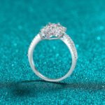 S925 Sterling Silver Moissanite Ring for Women, Firework Egg-Shaped Ring, Light Luxury Elegant High-End